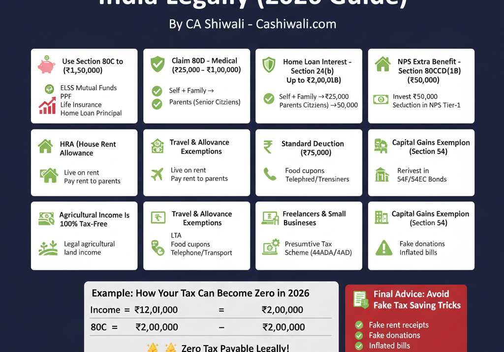 How to Pay Zero Tax in India Legally (2026 Guide)