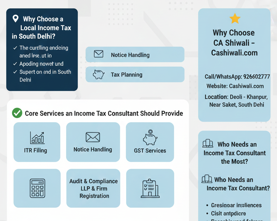 Income Tax Consultant Near Saket, Deoli & Khanpur | CA Shiwali