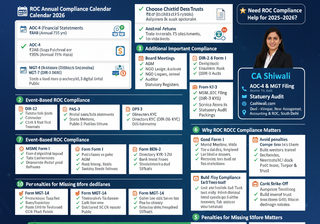 ROC Compliance Calendar 2026 for Private Limited Companies (Updated Guide)