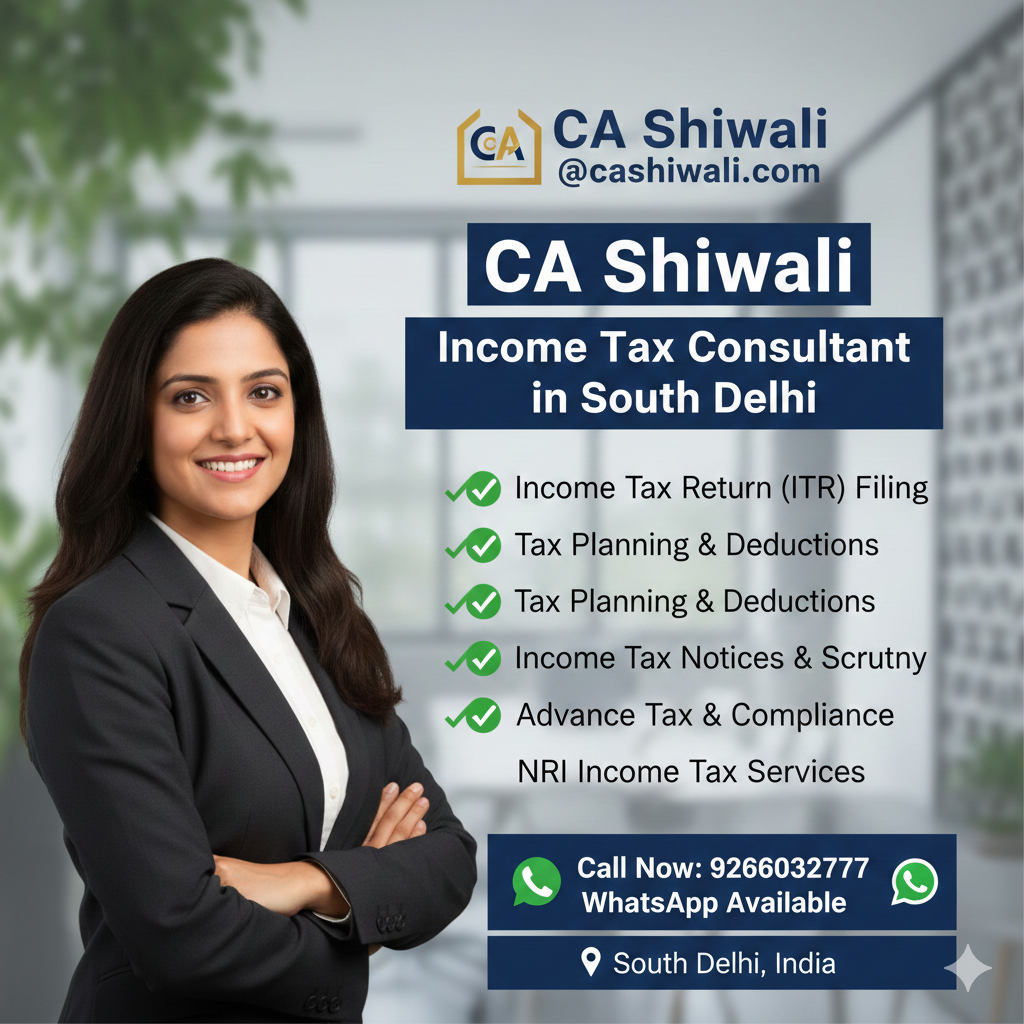 Income Tax Consultant in South Delhi – CA Shiwali