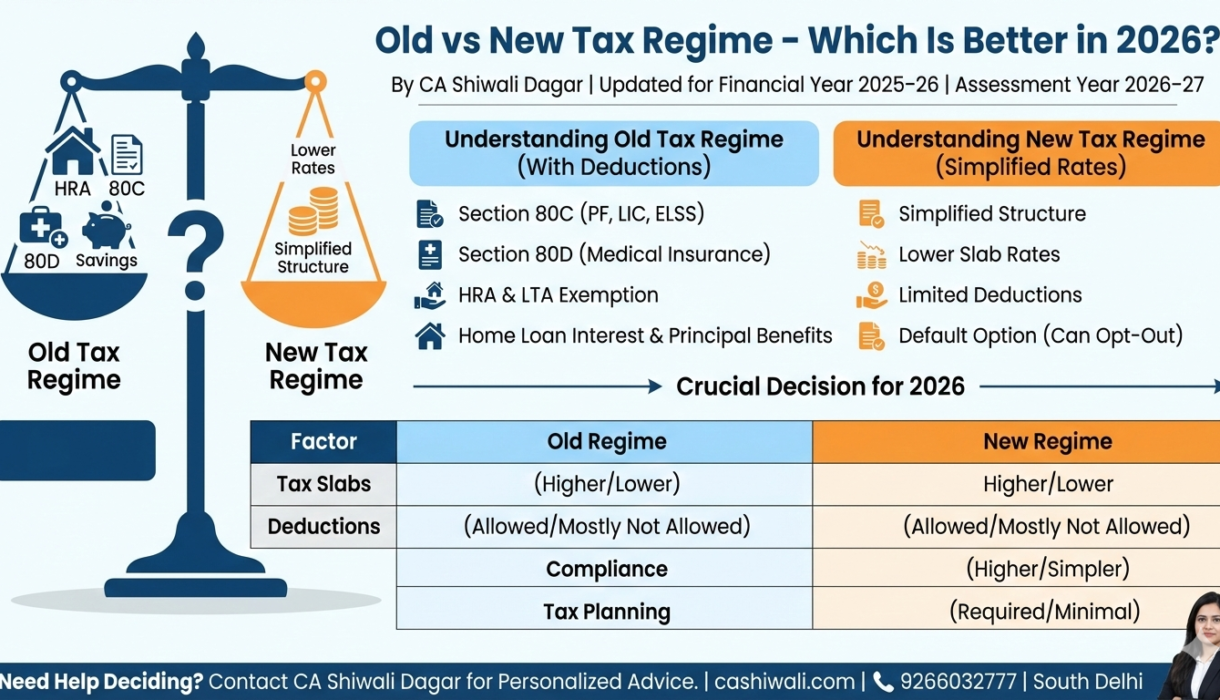Old vs New Tax Regime comparison in India for 2026 explained by Chartered Accountant