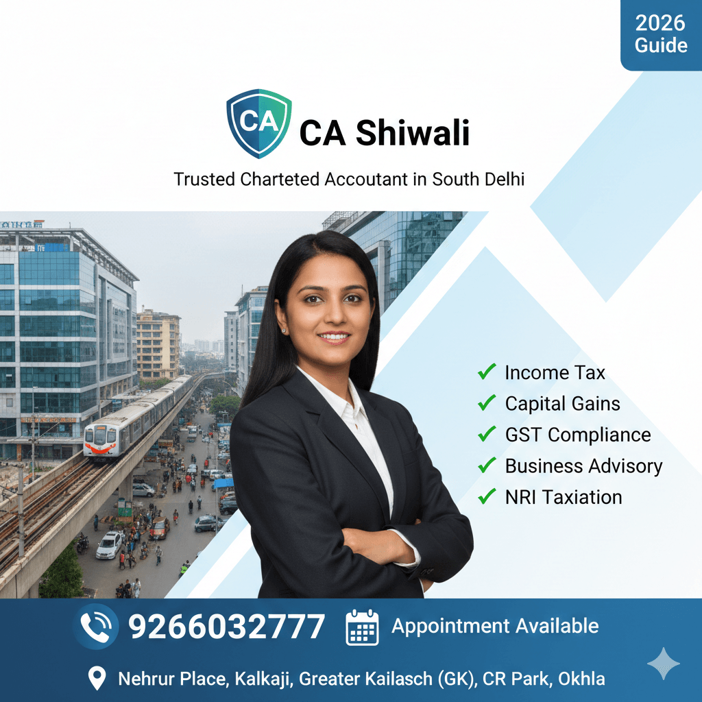CA near Nehru Place providing income tax and capital gains consultation in South Delhi