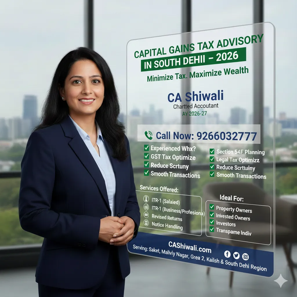 Capital Gains Tax Advisory in South Delhi for property investors