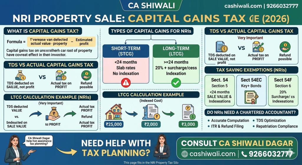 Capital gains tax on property for NRIs in India