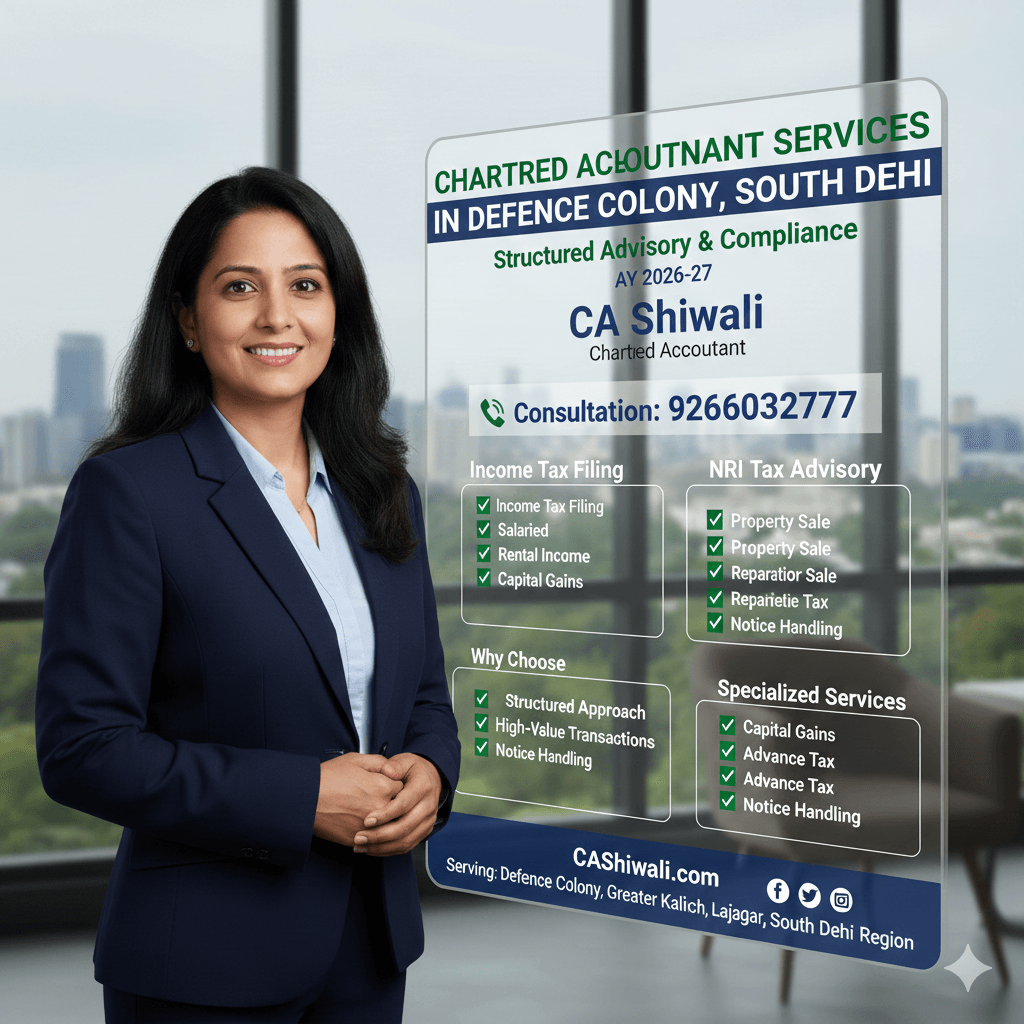 Chartered Accountant providing tax advisory services in Defence Colony South Delhi