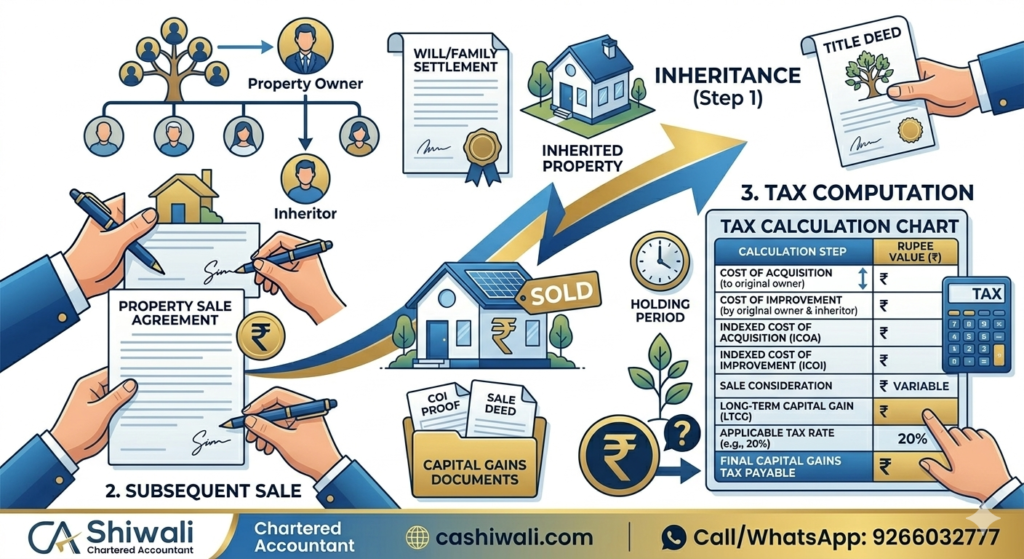 Capital gains calculator for inherited property sale in India – CA Shiwali cashiwali.com