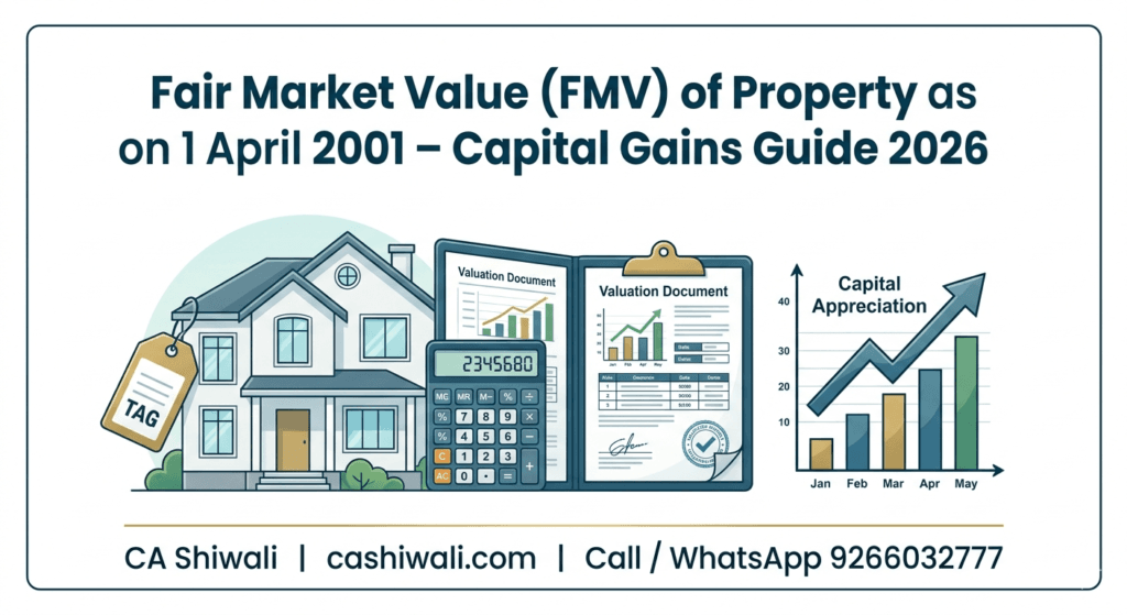 Fair Market Value FMV of property as on 1 April 2001 for capital gains calculation India