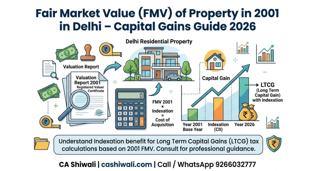 Fair Market Value of property in Delhi as on 1 April 2001 for capital gains tax calculation