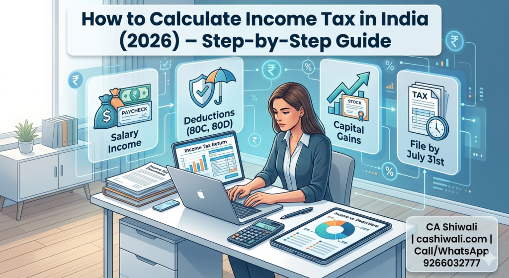 How to calculate income tax in India step by step guide 2026 by CA Shiwali