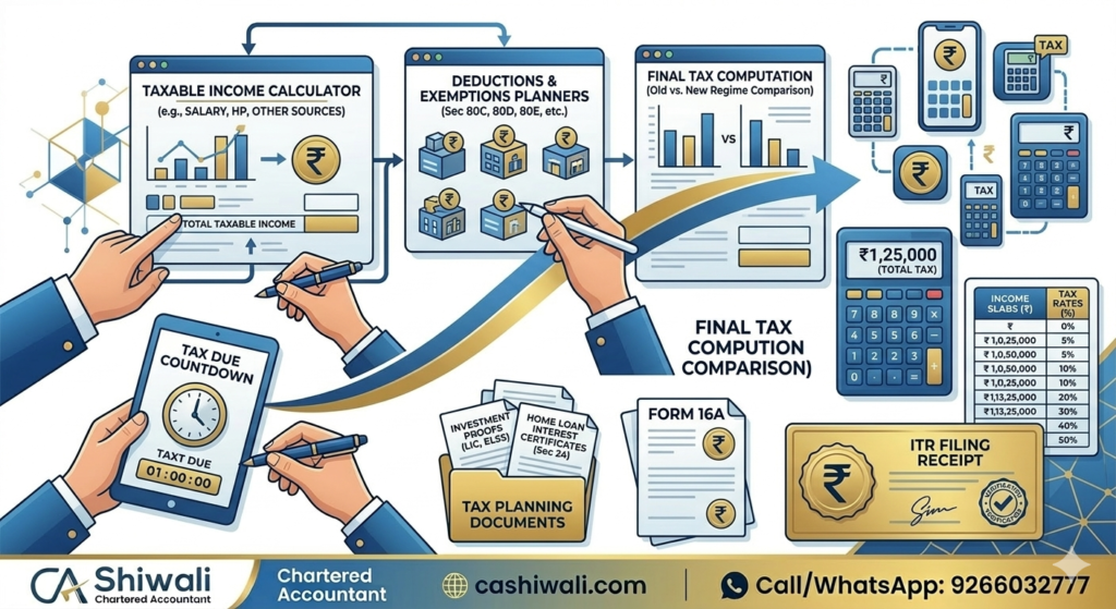 Income tax calculators India – free tax tools by CA Shiwali