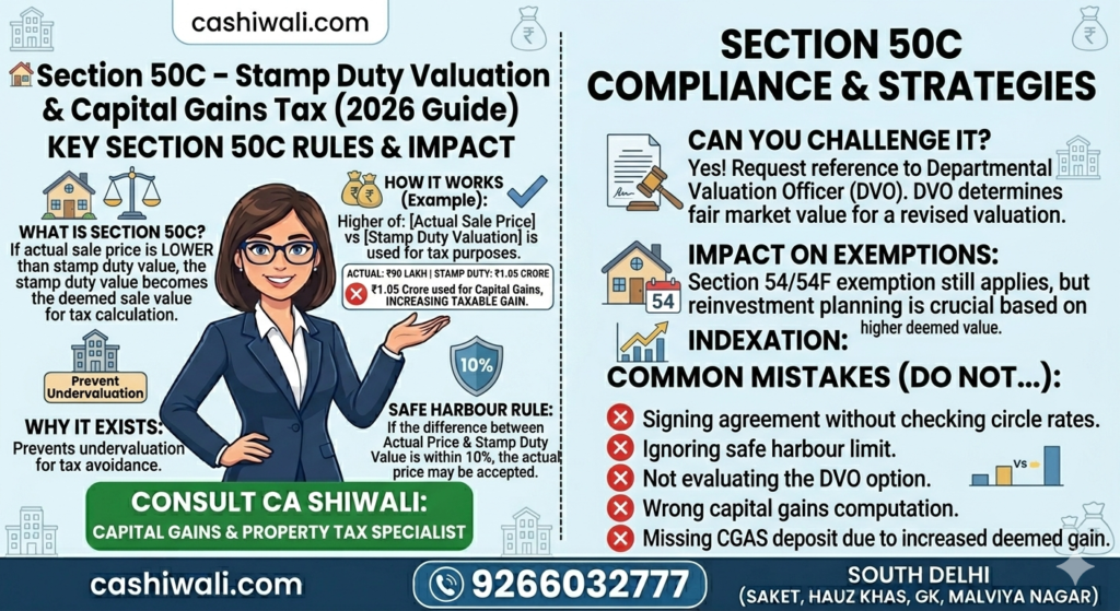 Section 50C stamp duty valuation impact on capital gains tax