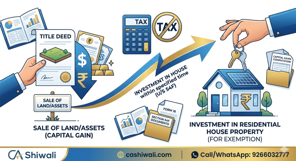 Section 54F exemption calculator for capital gains tax on land or asset sale – CA Shiwali cashiwali.com