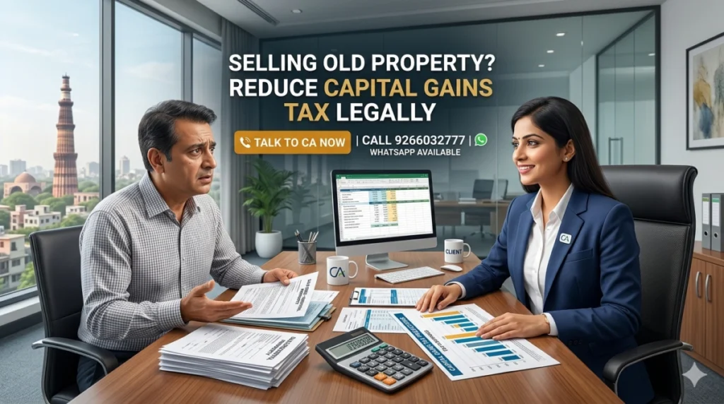 Capital gains on property before 2001 using FMV and indexation explained by CA Shiwali South Delhi