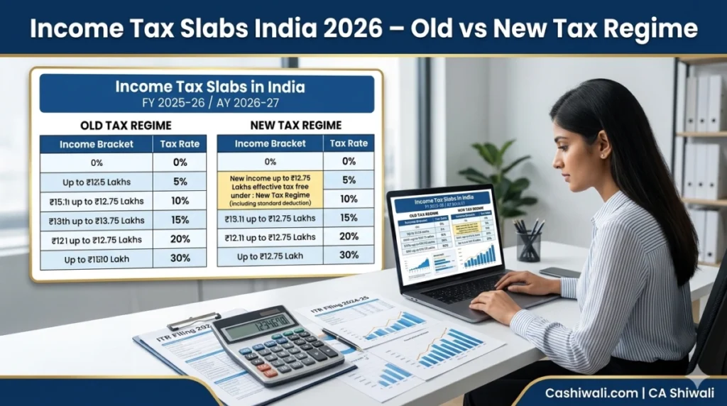 Income tax slabs India FY 2025-26 old vs new tax regime explained